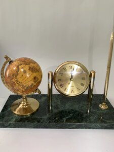Канцелярський набір для керівника з глобусом, годинником і ручкою