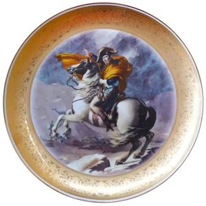 Тарілка декоративна Наполеон "кругла, велика, діаметр - 32см. Золота кайма. Настінна. Виробн. Німеччина.