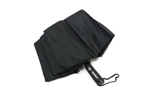Чоловіча чорна парасолька напівавтомат з подовженою ручкою під пальці