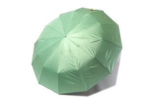 М'ятна однотонна парасолька на 12 спиць з чохлом з екошкіри