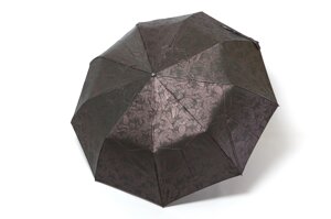 Жіноча коричнева красива парасолька зі щільною тканиною жакард