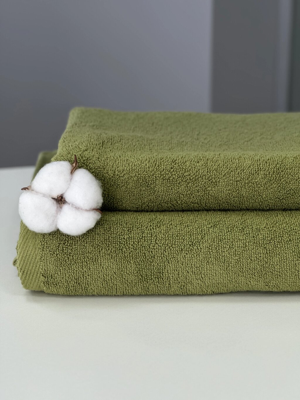 Махровий рушник 50х90 см 100% бавовна 500 г/м2 оливковий від компанії IDEAL TEXTILE: махрові рушники, халати, постільна білизна - фото 1