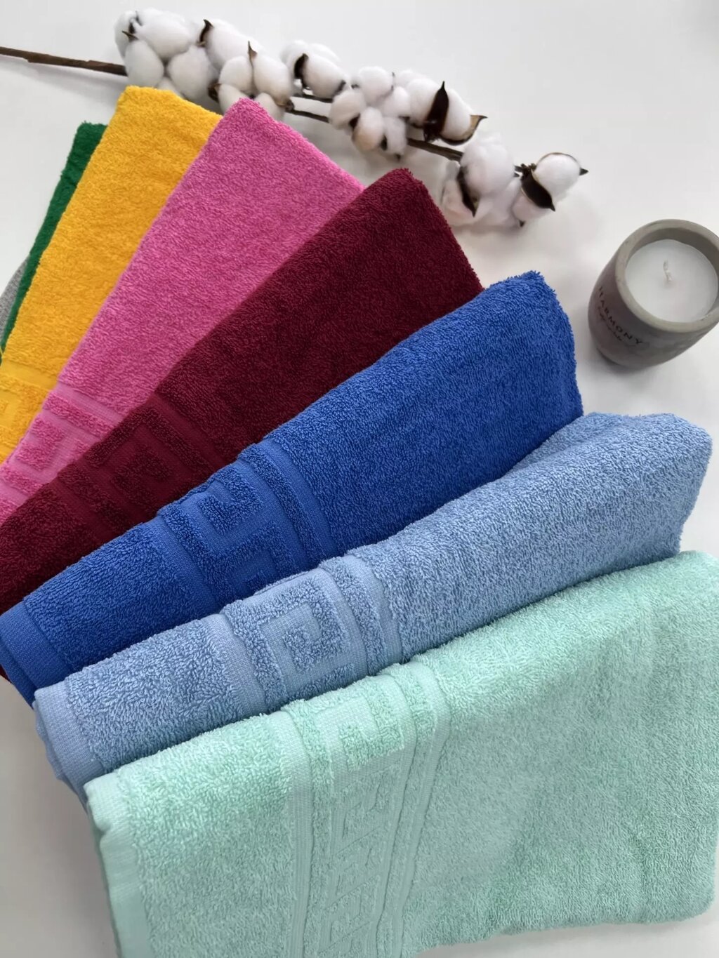 Махровий рушник 70х135 см 100% бавовна 400 г/м2 GREEK блакитний від компанії IDEAL TEXTILE: махрові рушники, халати, постільна білизна - фото 1