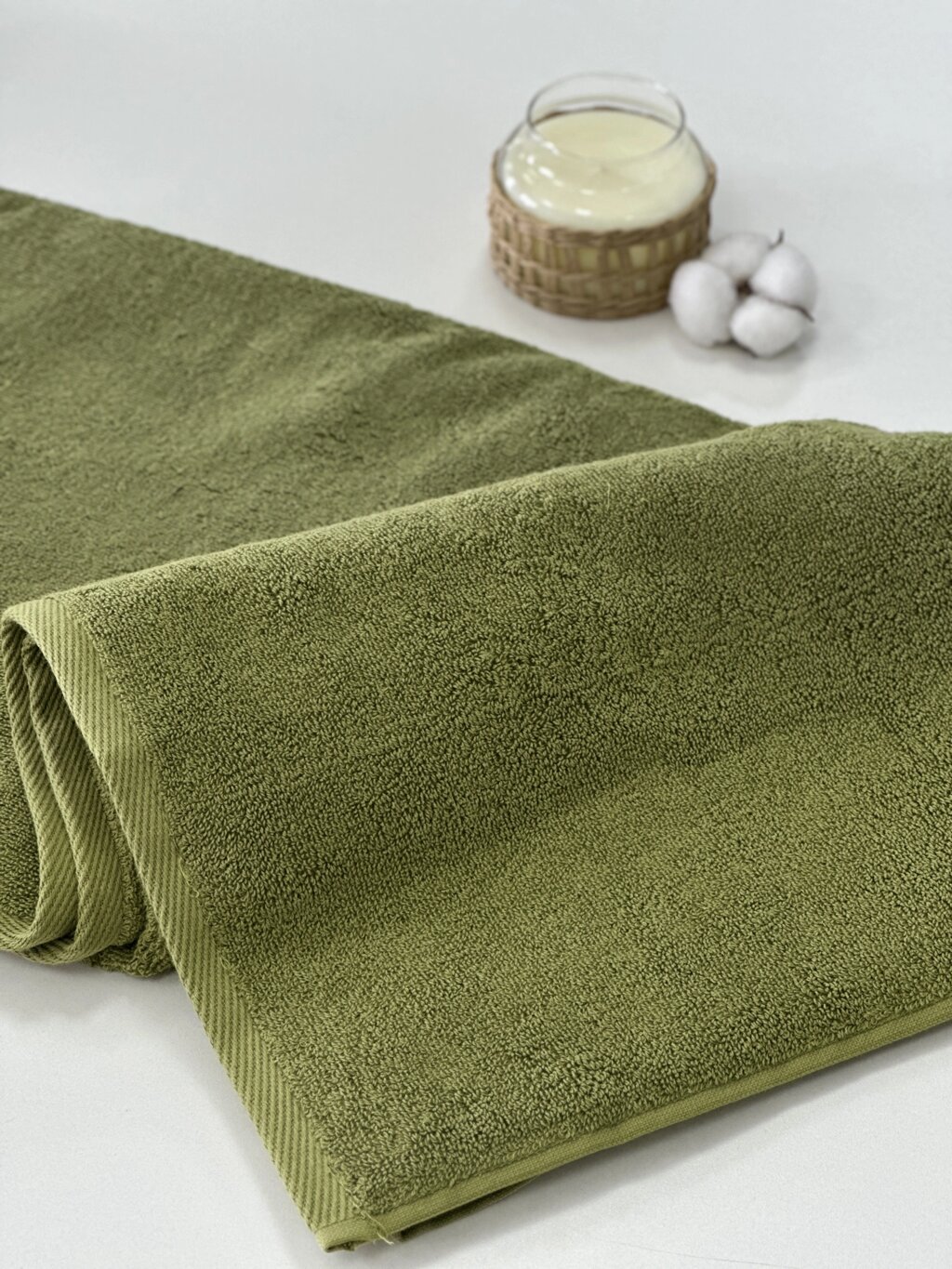 Махровий рушник 70х140 см 100% бавовна 500 г/м2 оливковий від компанії IDEAL TEXTILE: махрові рушники, халати, постільна білизна - фото 1