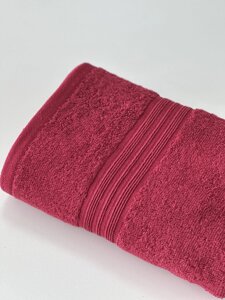 Махровий рушник для рук та обличчя 50х90 см Індія 100% бавовна бордовий