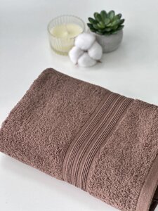 Махровий рушник для рук та обличчя 50х90 см Індія 100% бавовна коричневий