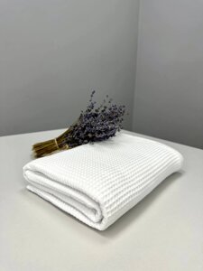 Вафельний рушник 40х60 см білий 100% бавовна 220 г/м2