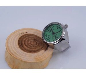 Годинник-кільце на палець, кварцовий (з зеленим циферблатом) арт. 02271
