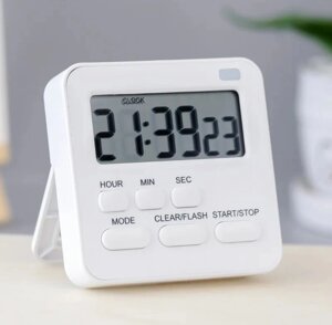 Годинник-таймер електронний із двома будильниками (білі) арт. 04032