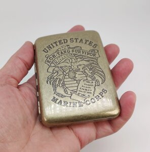 Портсигар "Морські котики" металевий, колір-бронза (на 16 цигарок) арт. 04100