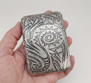 Портсигар "Орнамент" сірий металевий (на 16 цигарок) арт. 04038