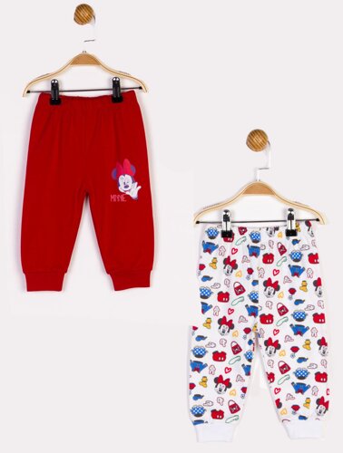 Штани 2 шт Minnie Mouse Disney 62-68 см (3-6 міс) MN18365 Біло-червоний 8691109924483