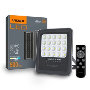LED прожектор автономний VIDEX 500lm 5000K (VLE-FSO3-205)