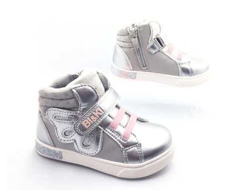 Демісезонні черевики для дівчаток BI&KI B00952/24 Сріблясті 24 розмір