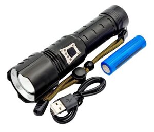 Ручний акумуляторний ліхтар RB-236 потужний яскравий ліхтарик із зумом змінним акумулятором Zoom P160 18650 Type-C
