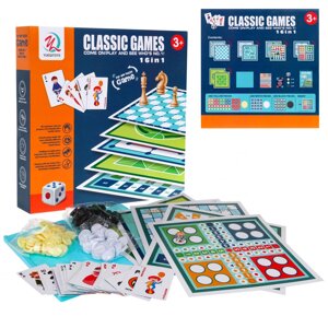 Мегаборт настільних ігор для дітей та дорослих 16 в 1. Настільні ігри + карткові та логічні ігри.
