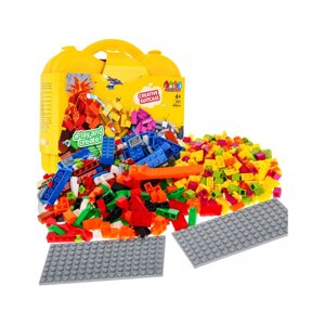 Набір різнобарвних будівельних блоків 600 шт. для дітей 4+ Валіза