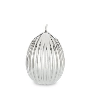 Срібна рифлена свічка-яйце, маленька 158992