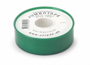 Стрічка фум jambotape proffesional (від unipak 'уніпак'15 м x 19 мм x 0.2 мм) щільність 0.6 гр / см .