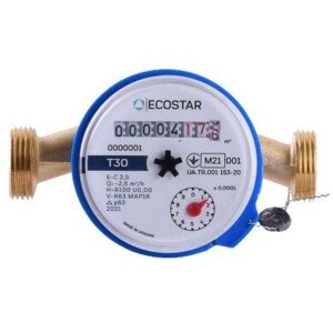 Лічильник холодної води ECOSTAR DN15 1/2" L110 E-C 2,5