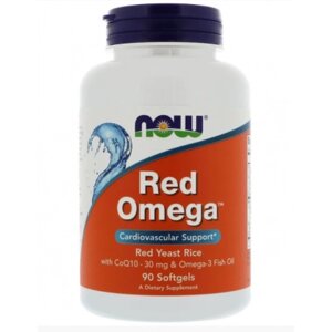 Дієтична добавка NOW Foods Red OMEG Червоний дріжджовий рис з Омега-3 та CoQ10 90 капсул D4-2025