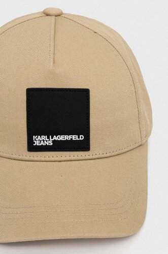 Бавовняна бейсболка Karl Lagerfeld Jeans колір чорний з аплікацією
