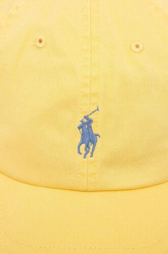 Бавовняна бейсболка Polo Ralph Lauren колір жовтий однотонна
