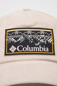 Кепка Columbia колір бежевий з аплікацією