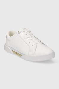 Шкіряні кросівки tommy hilfiger CHIC HW COURT sneaker колір білий FW0fw07813
