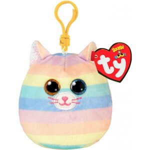 М'яка іграшка брелок TY Squish-A-Boos Кішка "HEATHER" 12 см (39561)