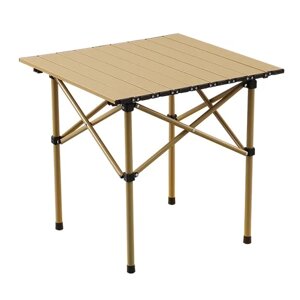 Стіл прямокутний складний для пікніка в чохлі 53x51x50 см Туристичний розкладний стіл бежевий