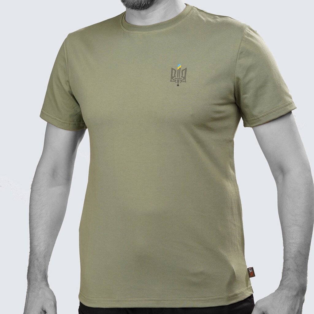 Футболка літня 95/5 UATAC Хакі з принтом Тризуб від компанії UATAC. Special Ops Military Uniform - фото 1