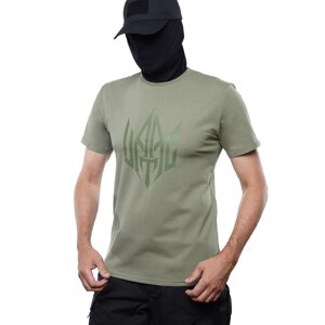 Футболка UATAC з великим принтом UATAC (тризуб) Олива (Olive)