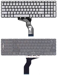 Клавіатура для ноутбука HP (15-BW 250 G6) Silver з підсвічуванням (Light) No Frame) RU
