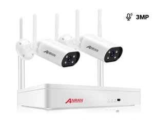 Комплект Wi-Fi відеспостереження на 2 камери Anran 3MP з 13" LCD монітором ARCCTV