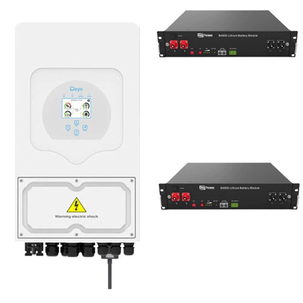 Система комплект резервного живлення інвертор Deye SUN-6K-SG03LP1-EU 6 квт + АКБ DYNESS B4850*2шт. від компанії ЕНЕРГЕТИЧНА КОМПАНІЯ "ІНСОЛ" - фото 1