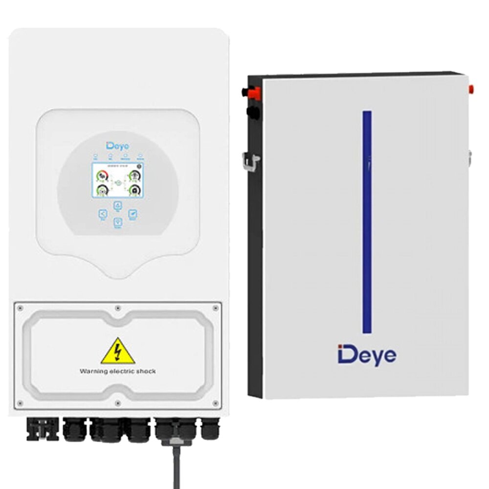 Система комплект резервного живлення інвертор Deye SUN-6K-SG03LP1-EU 6 квт + Deye RW-M6.1-B 6,14кВт від компанії ЕНЕРГЕТИЧНА КОМПАНІЯ "ІНСОЛ" - фото 1