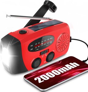 Аварійне ручне радіо RunningSnail MD-088 перезаряджаним USB-зарядним пристроєм (червоний)