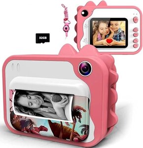 Дитячна камера з миттєвим друком та відео, 32 ГБ карта пам'яті (СТОК, рожевий)