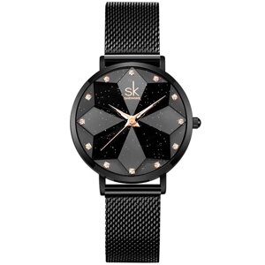 Ультратонкий мінімалістичний жіночий годинник SHENGKE SK з зірковим небом