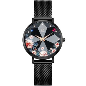 Ультратонкий жіночий годинник SHENGKE SK з зірковим небом та квітами
