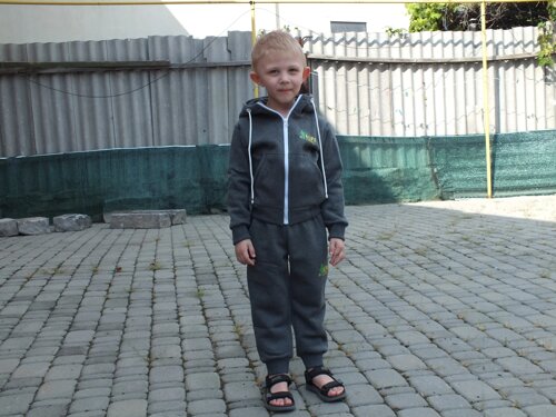 Костюм для хлопчика худі зі змійкою зріст 110 см темно-сірий "антрацит"
