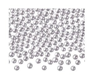 Посипка цукрові кульки перлина срібло 1 мм Італія, 100 г