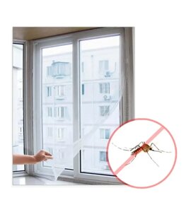 Москітна сітка на вікно 130х150см на самоклеючій стрічці / Антимоскітна сітка для вікон / Віконна сітка
