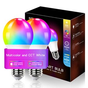 Світлодіодна лампочка RGB Smart bulb light 2pcs with Bluetooth E27 with app