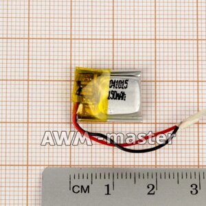 Акумулятор 041015 LI-ION 3.7В 150МА·Ч (15*10*4 мМ) 2 контакти дроту