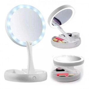 Дзеркало для макіяжу з LED-підсвіткою кругле поворотне D16СМ MYFOLD.