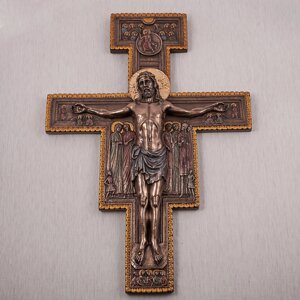 Хрест на стіну з кріпленням Розп'яття Христа 40х28 см 75880 бронзове покриття