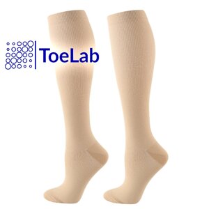 Компресійні Шкарпетки ToeLab M109 від Варикозу 1пара - Спортивні Лікувальні Гетри для Бігу Панчохи Гольфи Бежеві