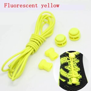 Шнурки, що не розв'язуються для взуття з затяжкою, 100см, колір яскраво-жовтий, Clefers (589506)